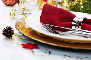 Christmas table place setting