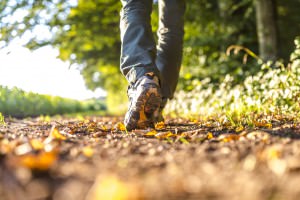 Detail of man hiking